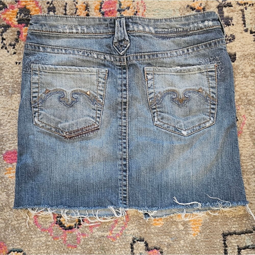 Silver Ani Jean skirt sz 27"